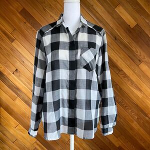Vintage 80s Black and White Checkered Button Down
